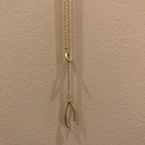 Madewell wishbone gold Y necklace